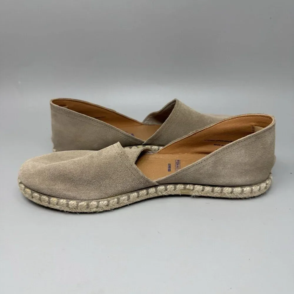 Verbenas Carmen Shoes EU Size 41 Suede Espadrille Flat Sandals US 8.5 Beige